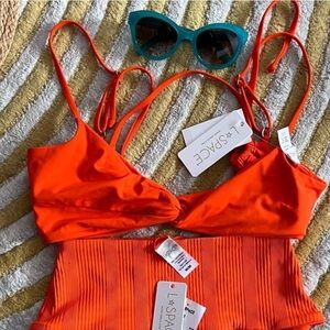 Revolve L*Space Ringo Bikini Top in Poppy (vibrant orange)  Size L